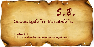 Sebestyén Barabás névjegykártya